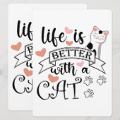 Het leven is beter met een Cat quote slogan (Voorkant / Achterkant)