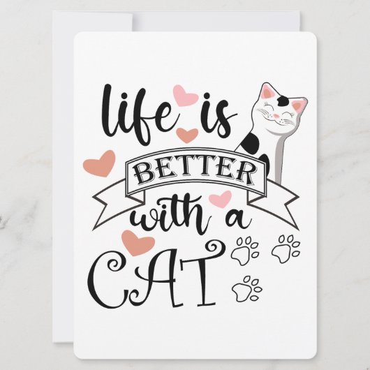 Het leven is beter met een Cat quote slogan (Voorkant)