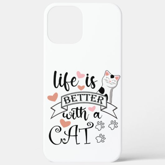 Het leven is beter met een Cat quote slogan Case-Mate iPhone Case (Achterkant)