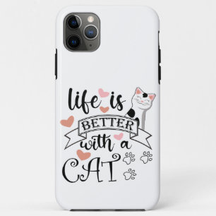 Het leven is beter met een Cat quote slogan Case-Mate iPhone Case