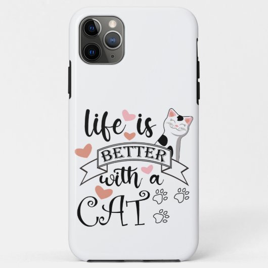 Het leven is beter met een Cat quote slogan Case-Mate iPhone Case (Achterkant)