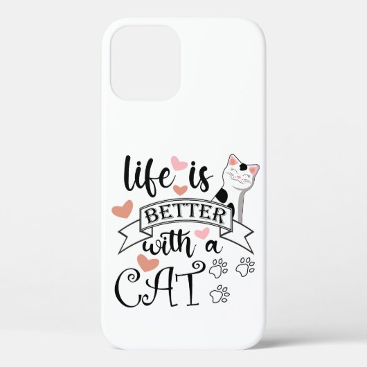 Het leven is beter met een Cat quote slogan Case-Mate iPhone Case (Achterkant)