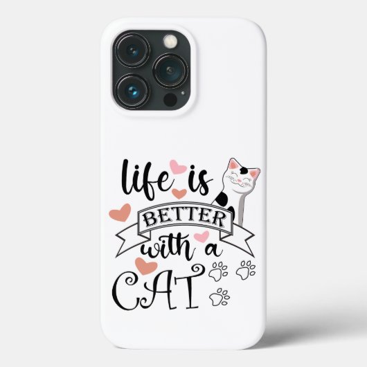 Het leven is beter met een Cat quote slogan Case-Mate iPhone Case (Achterkant)