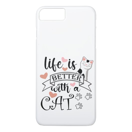 Het leven is beter met een Cat quote slogan Case-Mate iPhone Case (Achterkant)