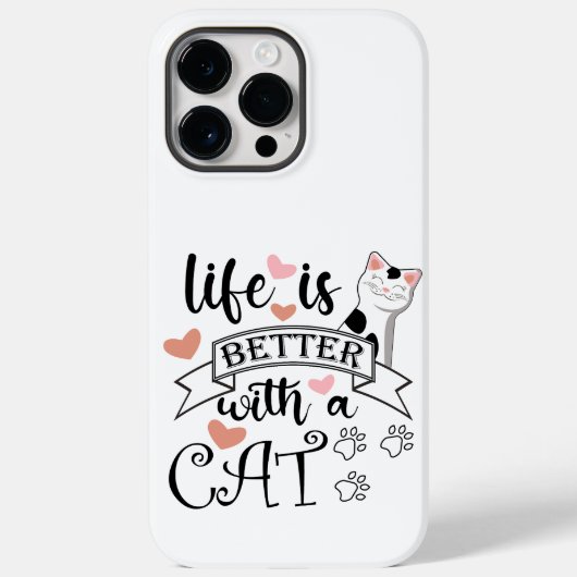 Het leven is beter met een Cat quote slogan Case-Mate iPhone Case (Achterkant)