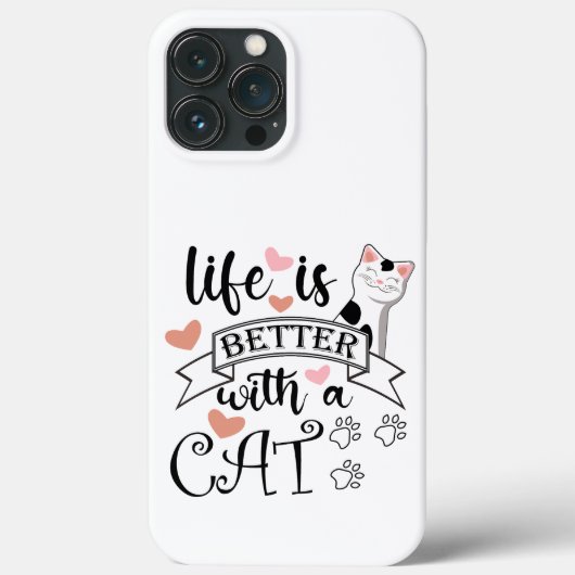 Het leven is beter met een Cat quote slogan Case-Mate iPhone Case (Achterkant)
