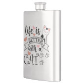 Het leven is beter met een Cat quote slogan Flacon (Links)