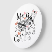 Het leven is beter met een Cat quote slogan Grote Klok (Hoek)