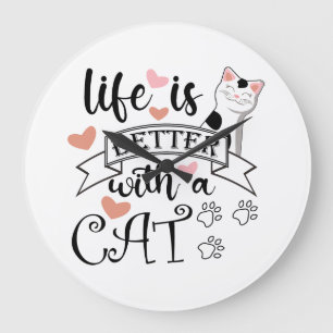 Het leven is beter met een Cat quote slogan Grote Klok