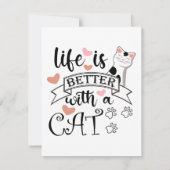 Het leven is beter met een Cat quote slogan Kaart (Achterkant)