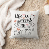 Het leven is beter met een Cat quote slogan Kussen (Deken)