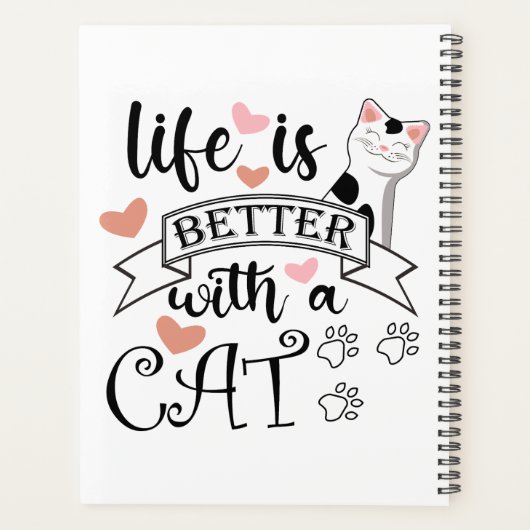 Het leven is beter met een Cat quote slogan Planner (Achterkant)