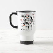 Het leven is beter met een Cat quote slogan Reisbeker (Links)