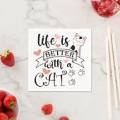 Het leven is beter met een Cat quote slogan Servet (Insitu)