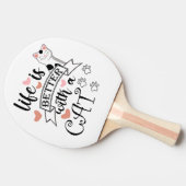 Het leven is beter met een Cat quote slogan Tafeltennisbatje (Zijkant)