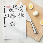 Het leven is beter met een Cat quote slogan Theedoek (Quarter Fold)