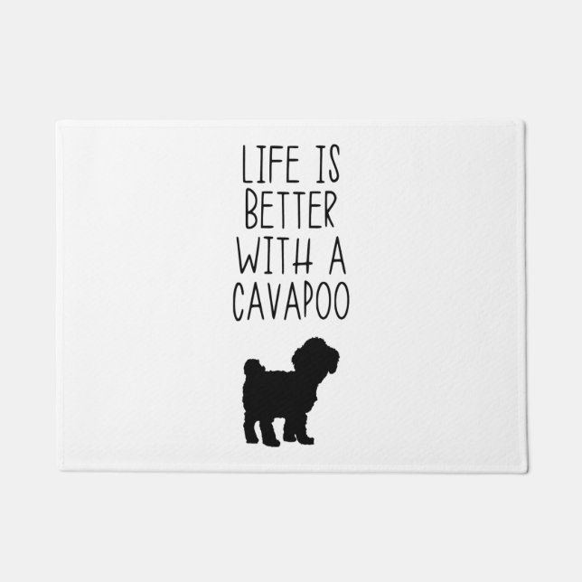 Het leven is beter met een Cavapoo Deurmat (Voorkant)