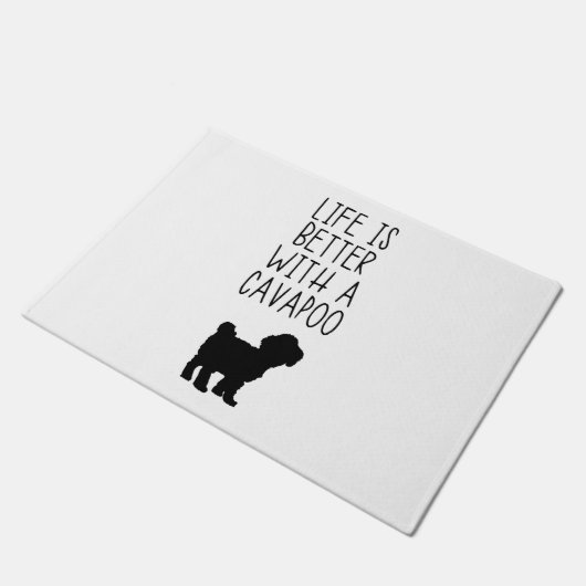 Het leven is beter met een Cavapoo Deurmat (Schuin)