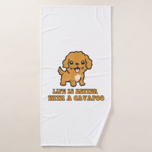 Het leven is beter met een Cavapoo - grappige hond Badhanddoek