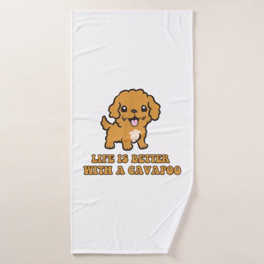 Het leven is beter met een Cavapoo - grappige hond Badhanddoek (Badhanddoek)