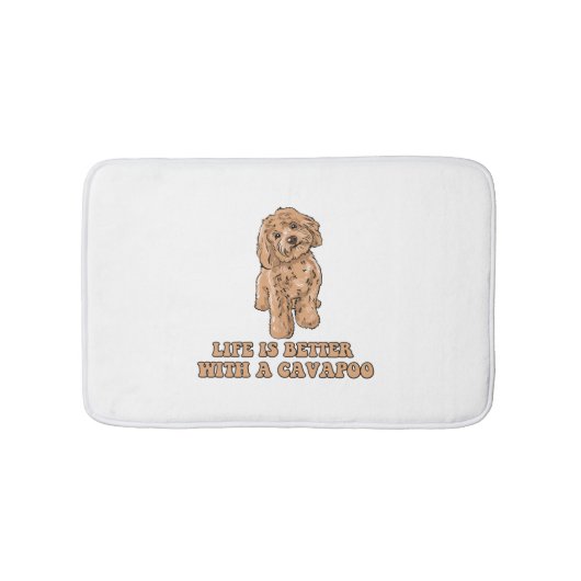 Het leven is beter met een Cavapoo - Grappige hond Badmat (Voorkant)