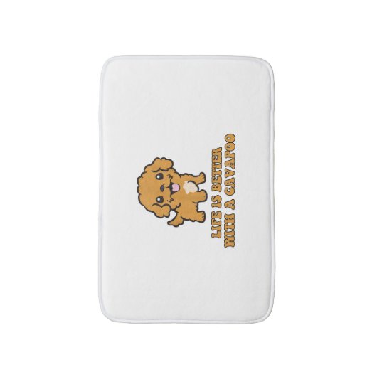 Het leven is beter met een Cavapoo - grappige hond Badmat (Voorkant Verticaal)