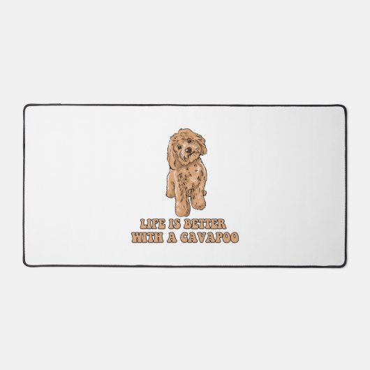 Het leven is beter met een Cavapoo - Grappige hond Bureaumat (Voorkant)