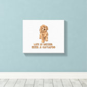 Het leven is beter met een Cavapoo - Grappige hond Canvas Afdruk (Insitu (Houten vloer))