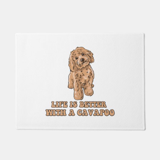 Het leven is beter met een Cavapoo - Grappige hond Deurmat (Voorkant)