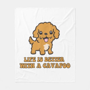 Het leven is beter met een Cavapoo - grappige hond Fleece Deken