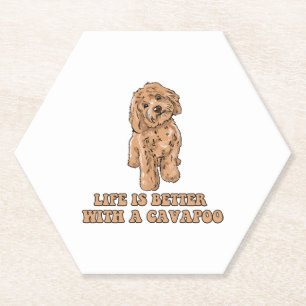 Het leven is beter met een Cavapoo - Grappige hond Kartonnen Onderzetters