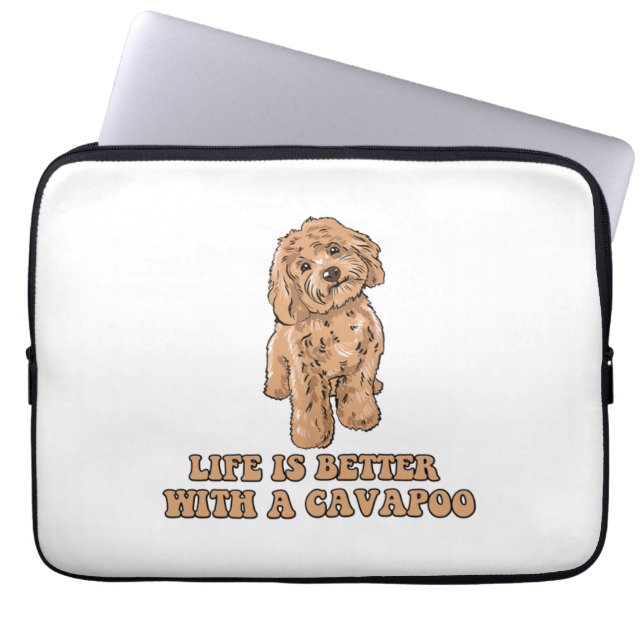 Het leven is beter met een Cavapoo - Grappige hond Laptop Sleeve (Voorkant)
