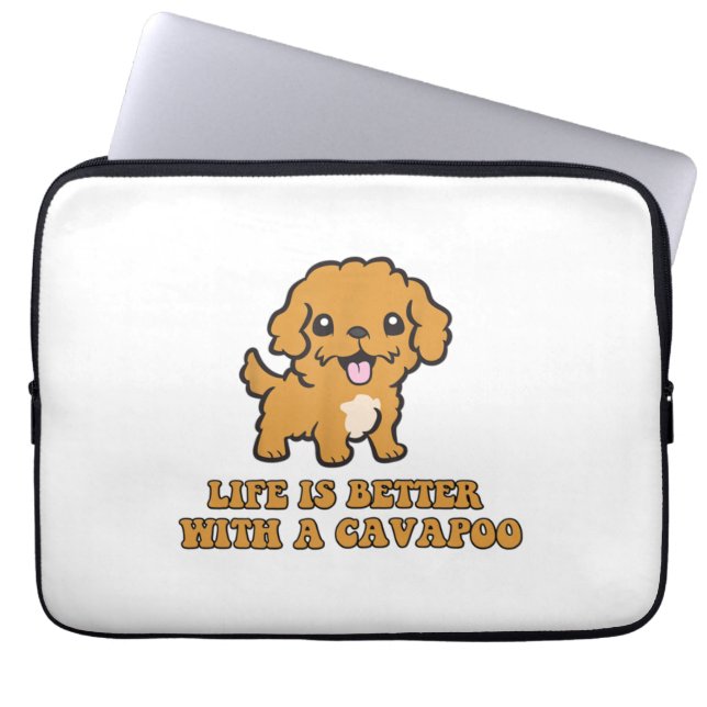 Het leven is beter met een Cavapoo - grappige hond Laptop Sleeve (Voorkant)