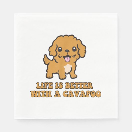Het leven is beter met een Cavapoo - grappige hond Servet (Voorkant)