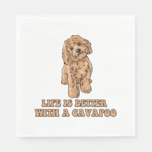 Het leven is beter met een Cavapoo - Grappige hond Servet