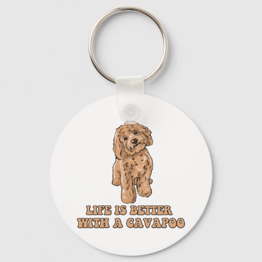 Het leven is beter met een Cavapoo - Grappige hond Sleutelhanger (Voorkant)