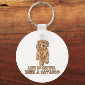 Het leven is beter met een Cavapoo - Grappige hond Sleutelhanger (Voorkant)