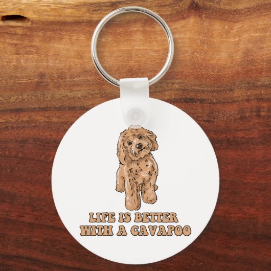 Het leven is beter met een Cavapoo - Grappige hond Sleutelhanger (Voorkant)