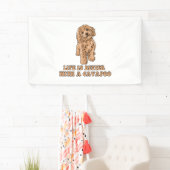 Het leven is beter met een Cavapoo - Grappige hond Spandoek (Insitu)