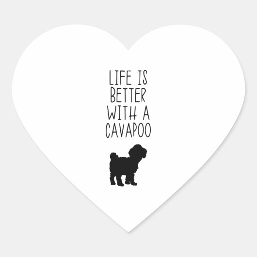 Het leven is beter met een Cavapoo Hart Sticker (Voorkant)