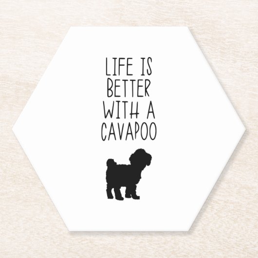 Het leven is beter met een Cavapoo Kartonnen Onderzetters (Voorkant)
