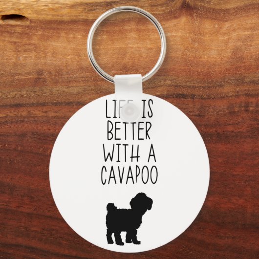 Het leven is beter met een Cavapoo Sleutelhanger (Voorkant)