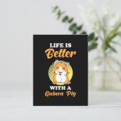 Het leven is beter met een cavia bedankkaart (Staand voorkant)