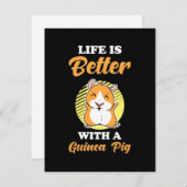 Het leven is beter met een cavia bedankkaart (Voorkant / Achterkant)