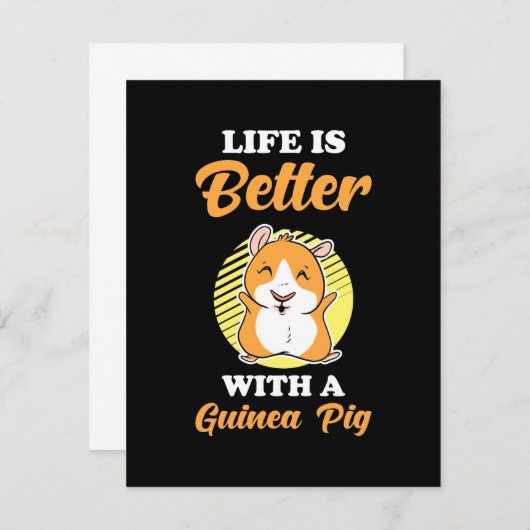 Het leven is beter met een cavia bedankkaart (Voorkant / Achterkant)