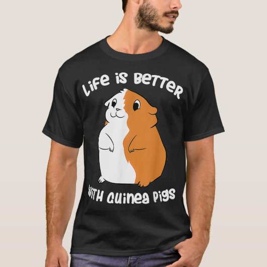 Het leven is beter met een cavia-cavia's t-shirt (Voorkant)