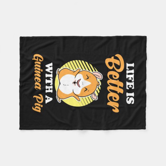 Het leven is beter met een cavia fleece deken (Voorkant (Horizontaal))