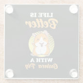 Het leven is beter met een cavia glazen onderzetter (Achterkant)