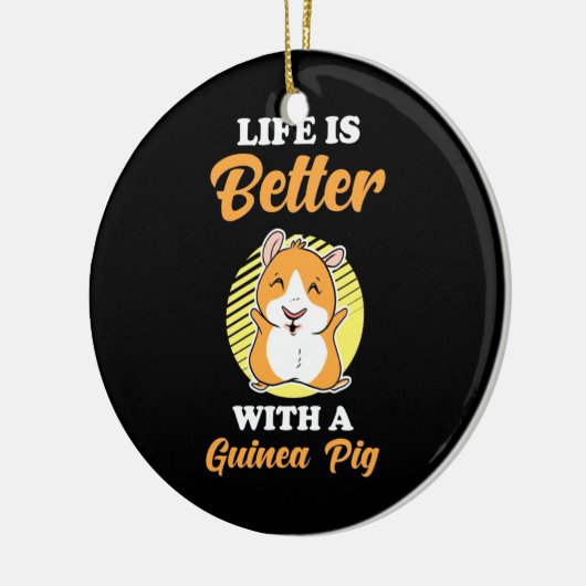 Het leven is beter met een cavia keramisch ornament (Links)