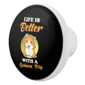 Het leven is beter met een cavia keramische knop (Rechts)